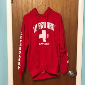 Life Guard Cape May Red Hoddie brand new